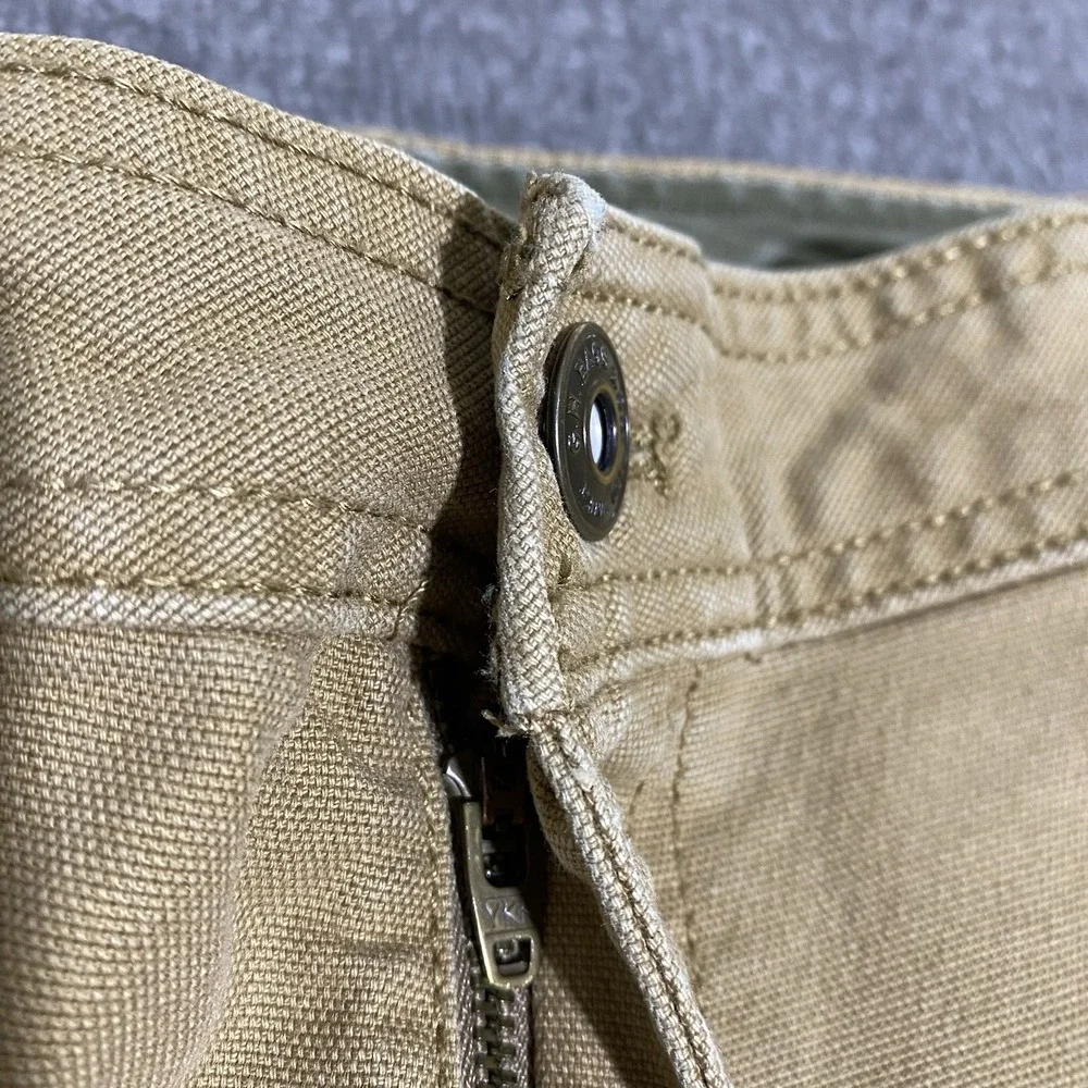 GH Bass & Co Mens Canvas Work Pants Tan Brown 40x30 Straight Leg Utility Skater